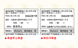 裏書禁止裏書と無担保裏書